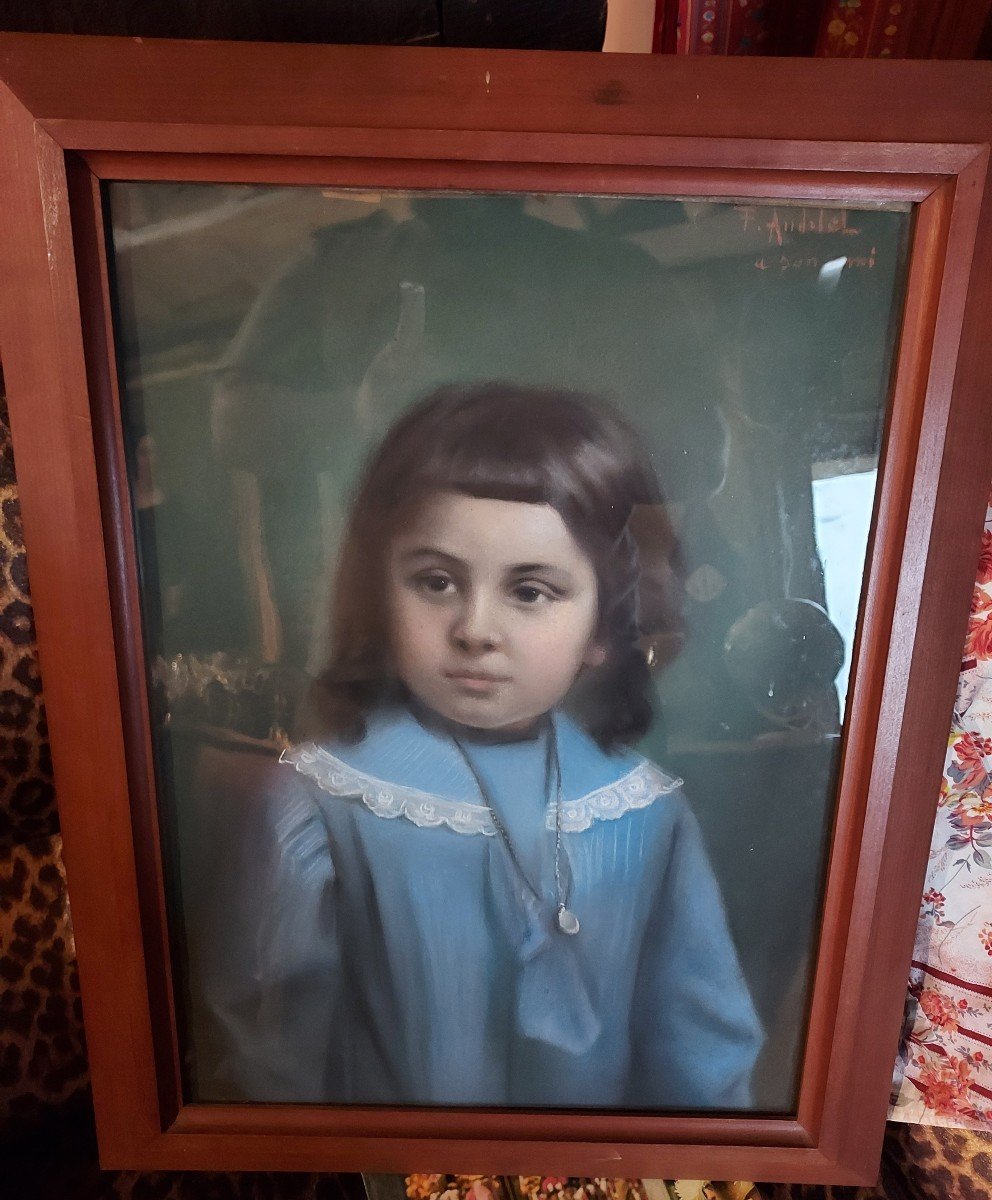 Pastel Young Girl With Necklace