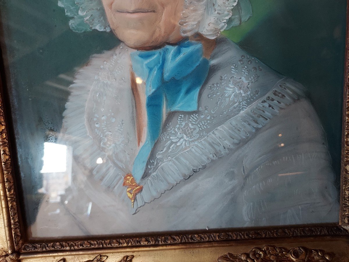 Tableau Portrait De Vieille Femme Pastel 1841 -photo-3