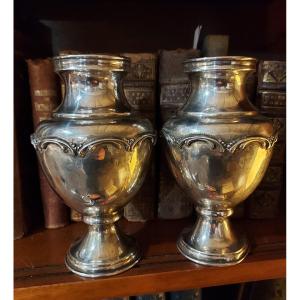 Paire De Vases En Argent 