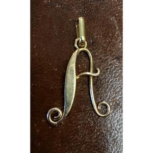Letter A Pendant In 18k Gold