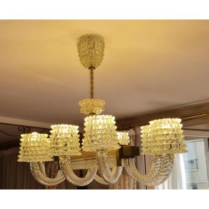 Lustre Murano barovier et toso 8 bras de lumière 