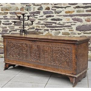 Syrie coffre en bois sculpté fin XIXe 