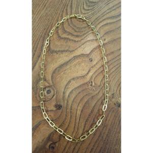 Yellow Gold Paperclip Chain Necklace