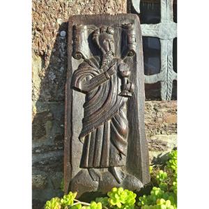 Bas-relief Carved Wooden Panel, 18th Century 