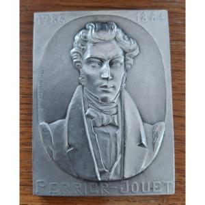 Champagne Perrier-Jouet plaque commémorative en argent