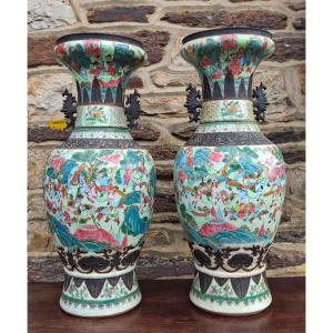 Paire de grand vase Nankin fin XIXe 