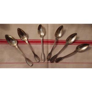 6 Small Silver Spoons Minerva Net Model
