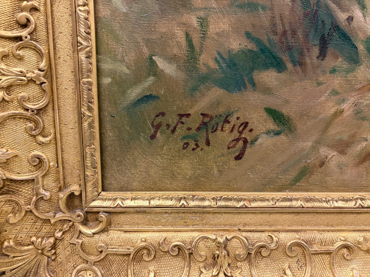 Rotig Hunting Scene: 4 Griffon Vendéen Dogs And Roe Deer -photo-2