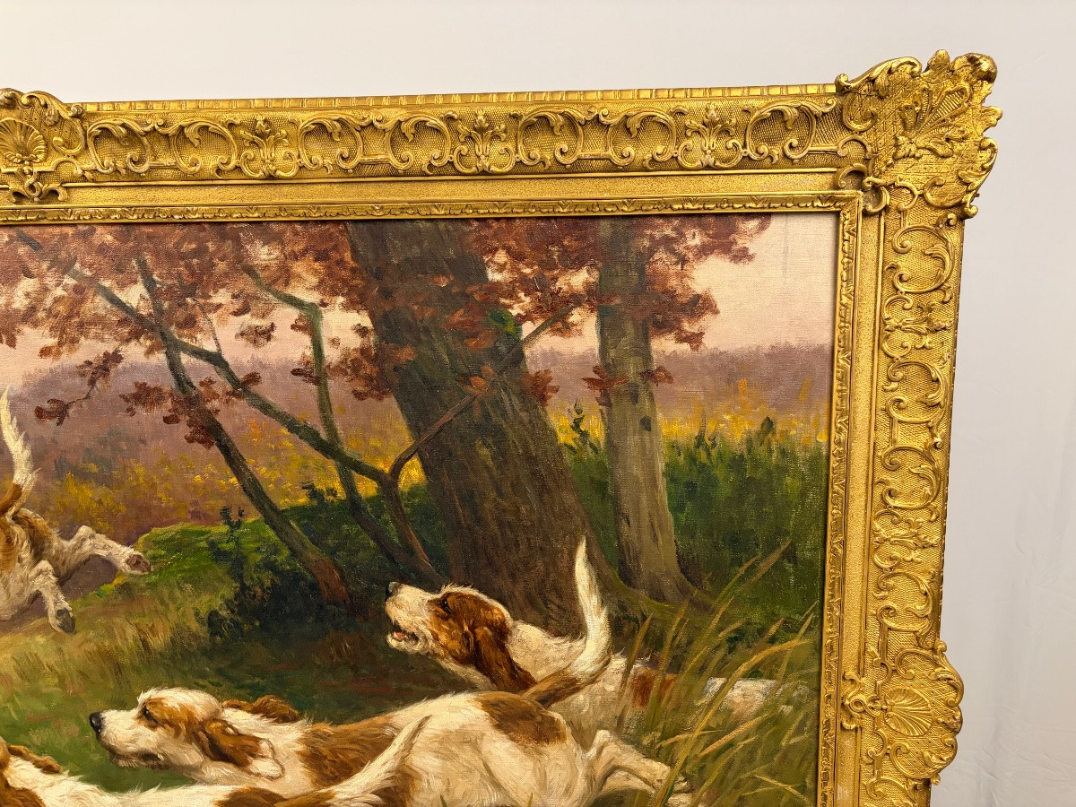 Rotig Hunting Scene: 4 Griffon Vendéen Dogs And Roe Deer -photo-5