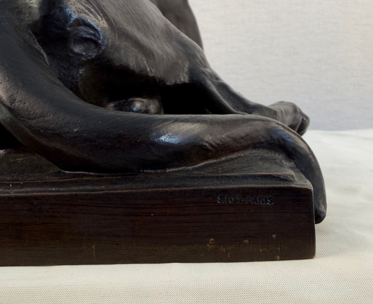 Bronze Gardet Paire Dogue Allemand Siot-photo-2