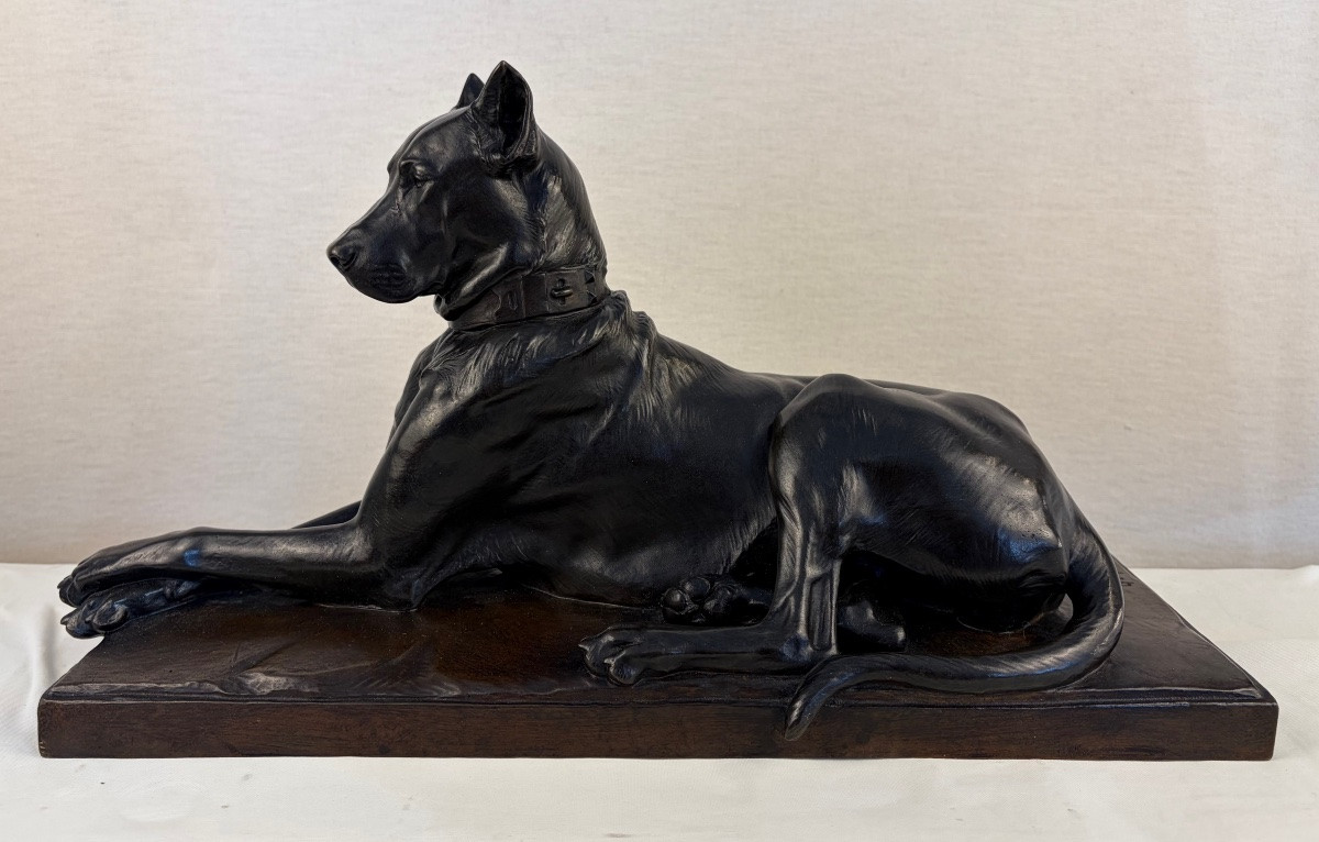 Bronze Gardet Paire Dogue Allemand Siot-photo-5