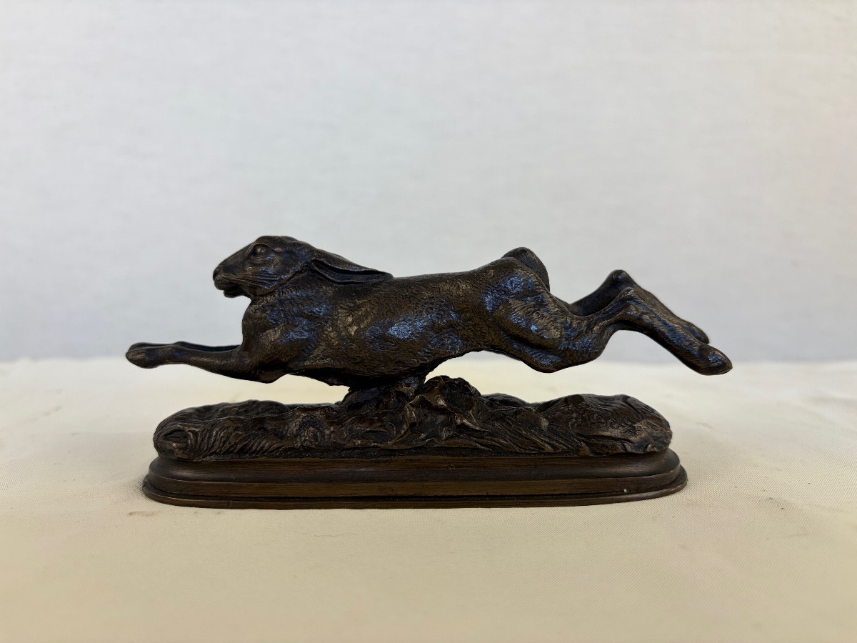 Bronze Comte Du Passage Lièvre 