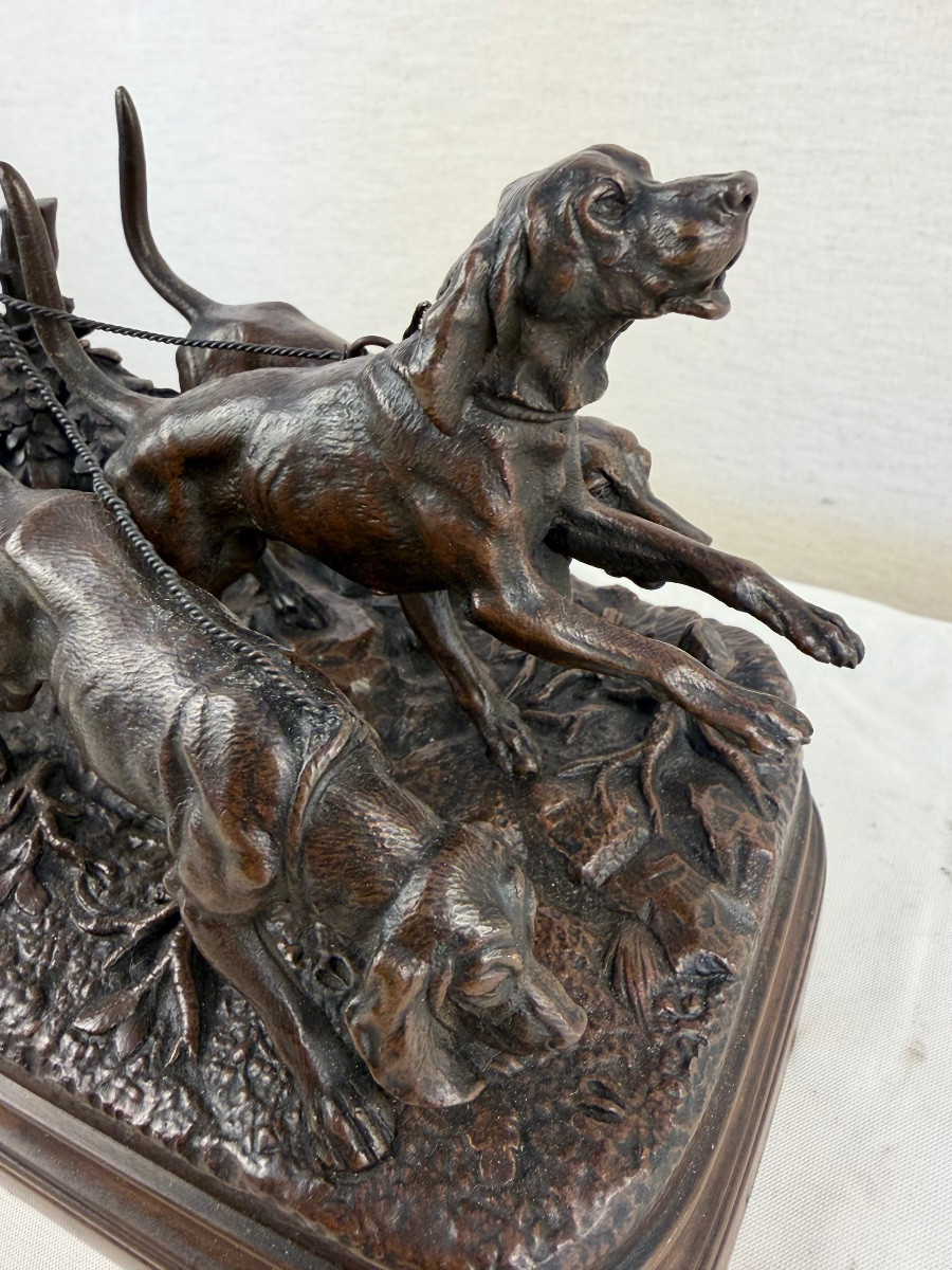 Bronze Dubucand Piqueur et ses Chiens-photo-3