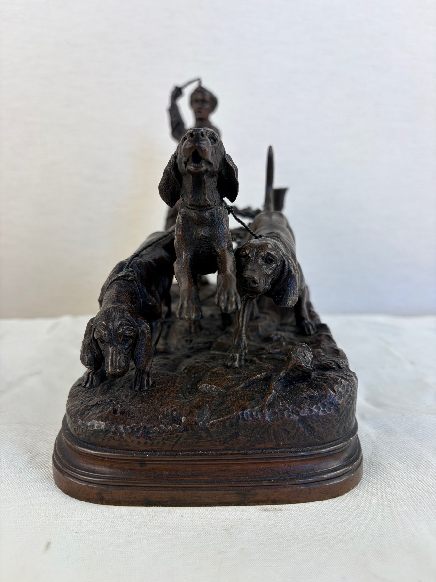 Bronze Dubucand Piqueur et ses Chiens-photo-5