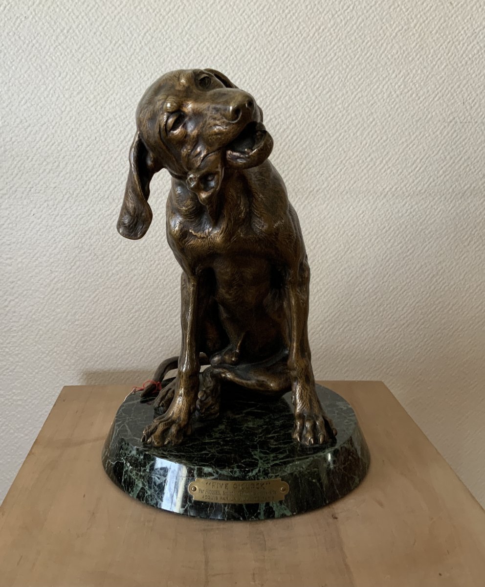 Bronze Chien Chasse 