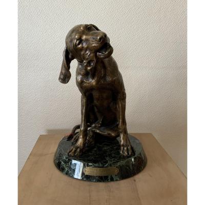 Bronze Chien Chasse 