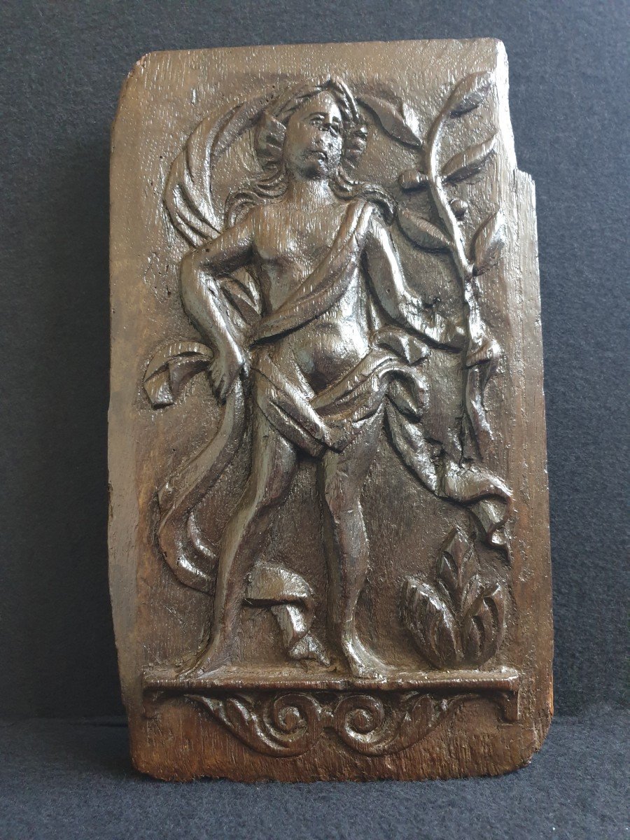 Panneau sculpté "Athena" XVIe siècle 