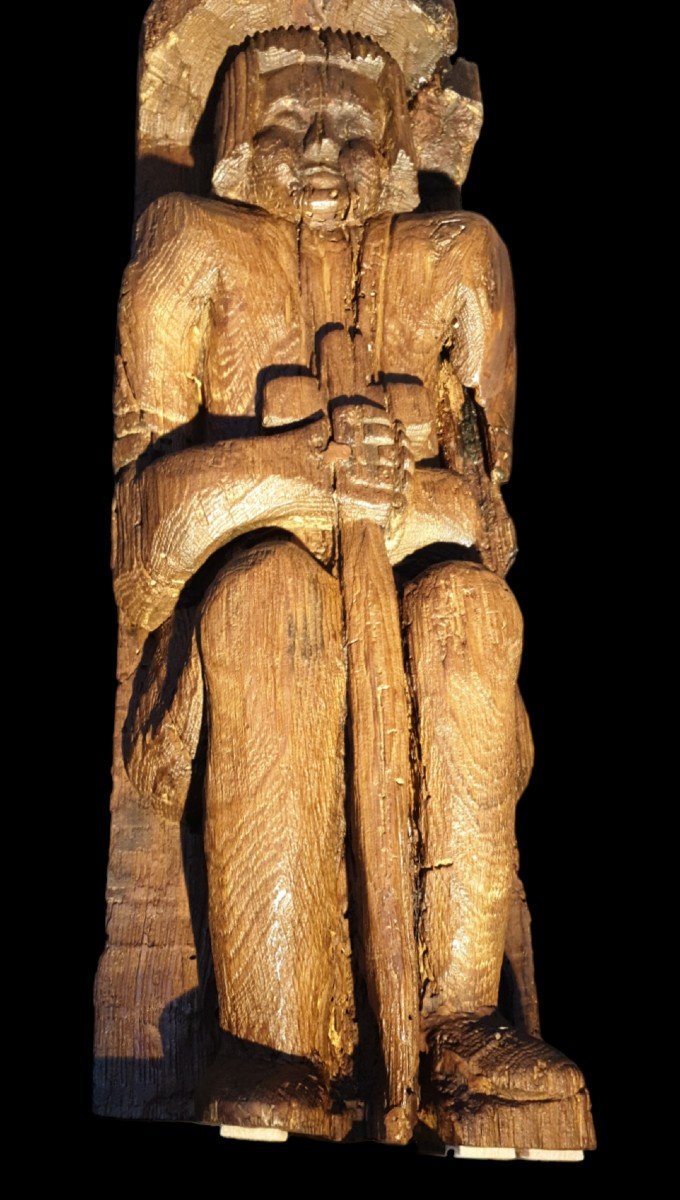 Carved Wooden Pillar 15th/16th Century-photo-7