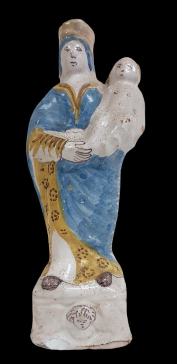 Virgin In Childbirth In Earthenware From Nevers 18th Century -photo-1
