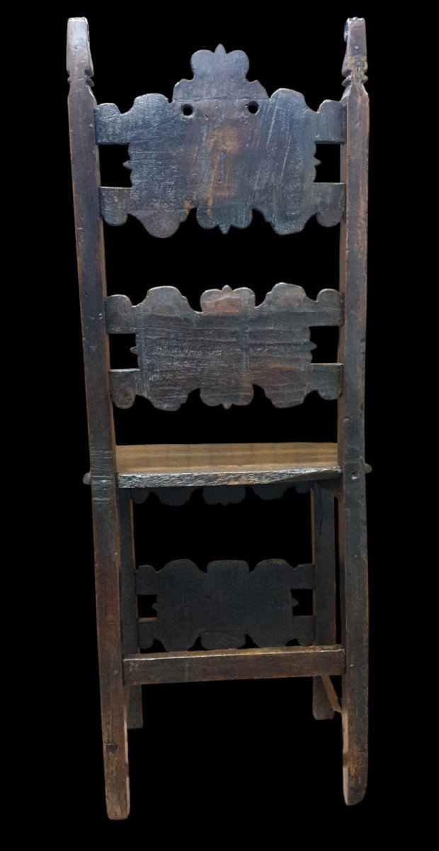 Chaise à cartouches Italie XVIIe siècle -photo-3