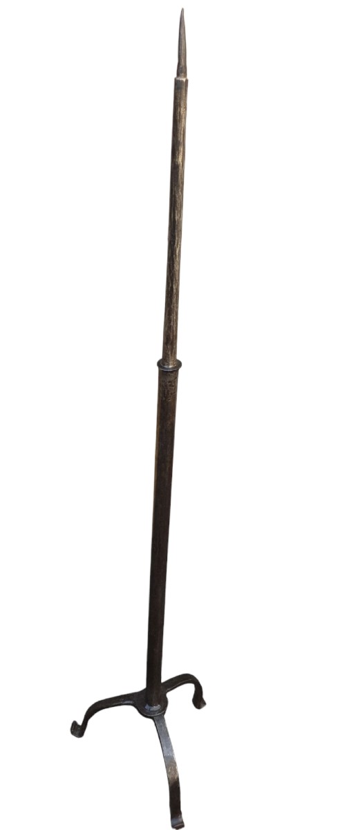 Large Wrought Iron Candle Holder, 17th Century 