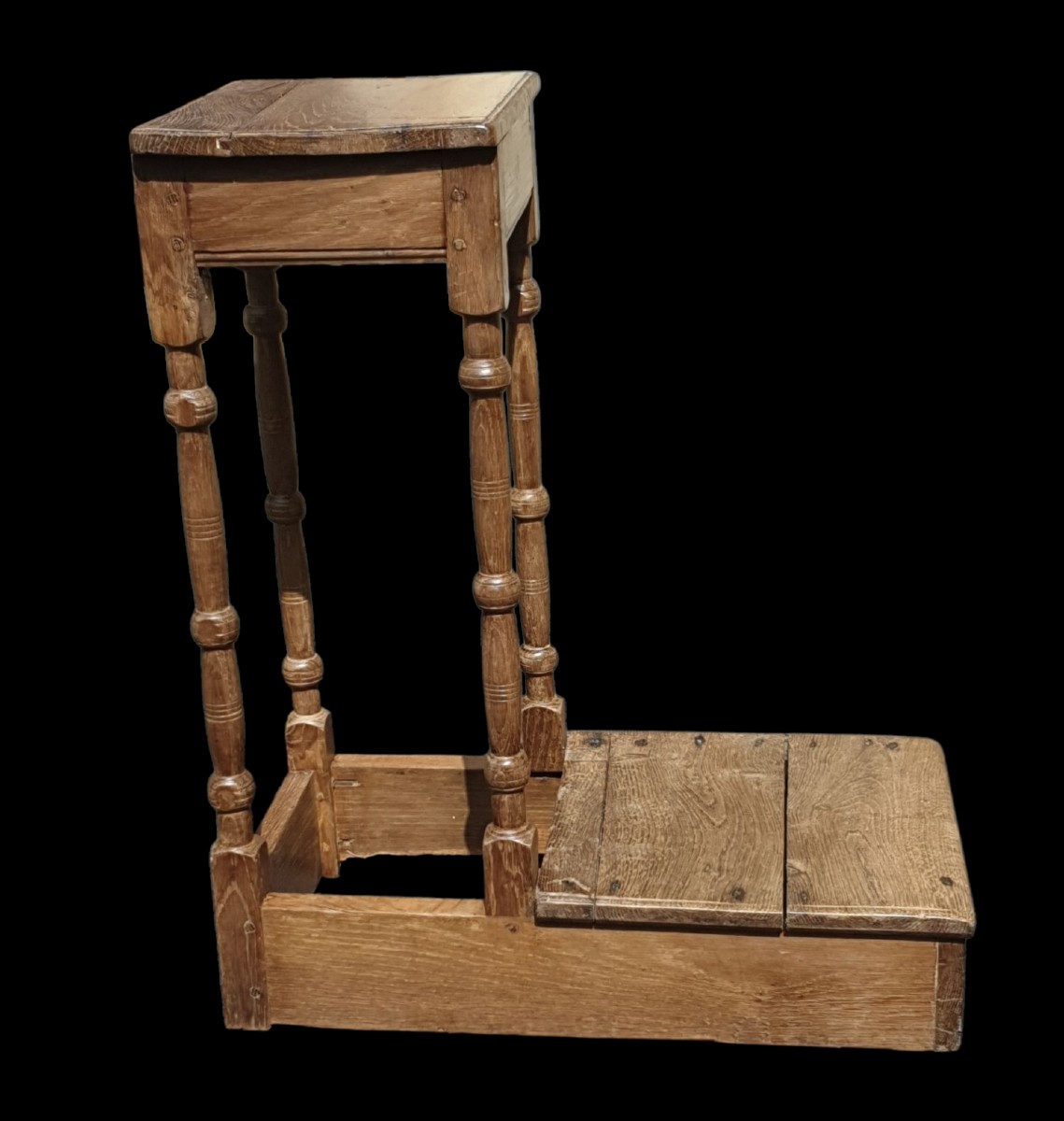 Tabouret de chantre avec repose pieds XVIIIe siècle -photo-3