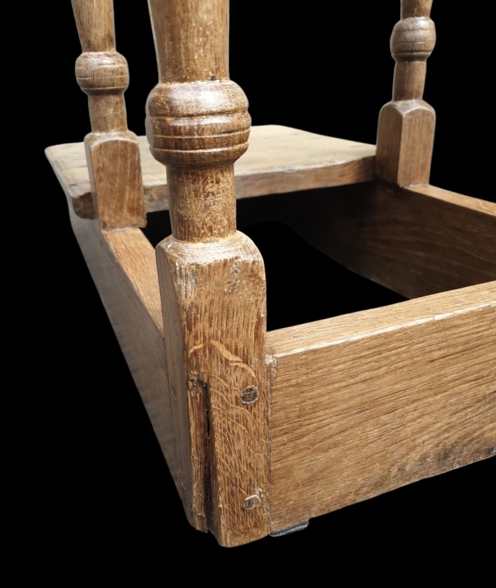 Tabouret de chantre avec repose pieds XVIIIe siècle -photo-4