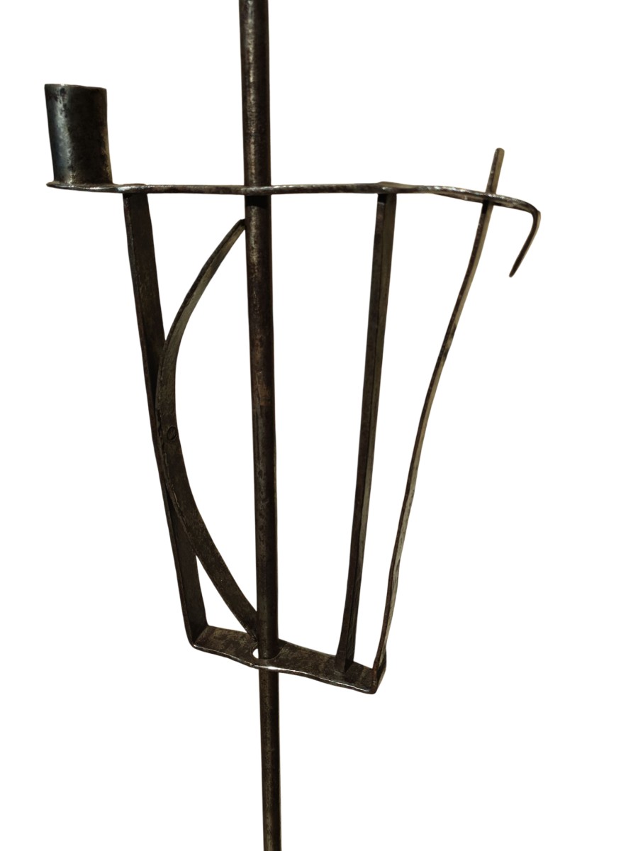Resinier et porte bougie fer forgé XVIIIe siècle -photo-4