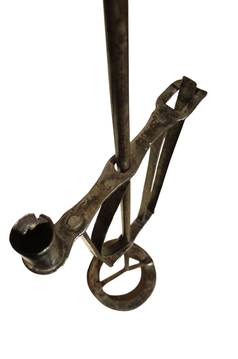 Resinier et porte bougie fer forgé XVIIIe siècle -photo-2