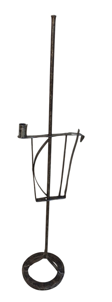 Resinier et porte bougie fer forgé XVIIIe siècle -photo-4