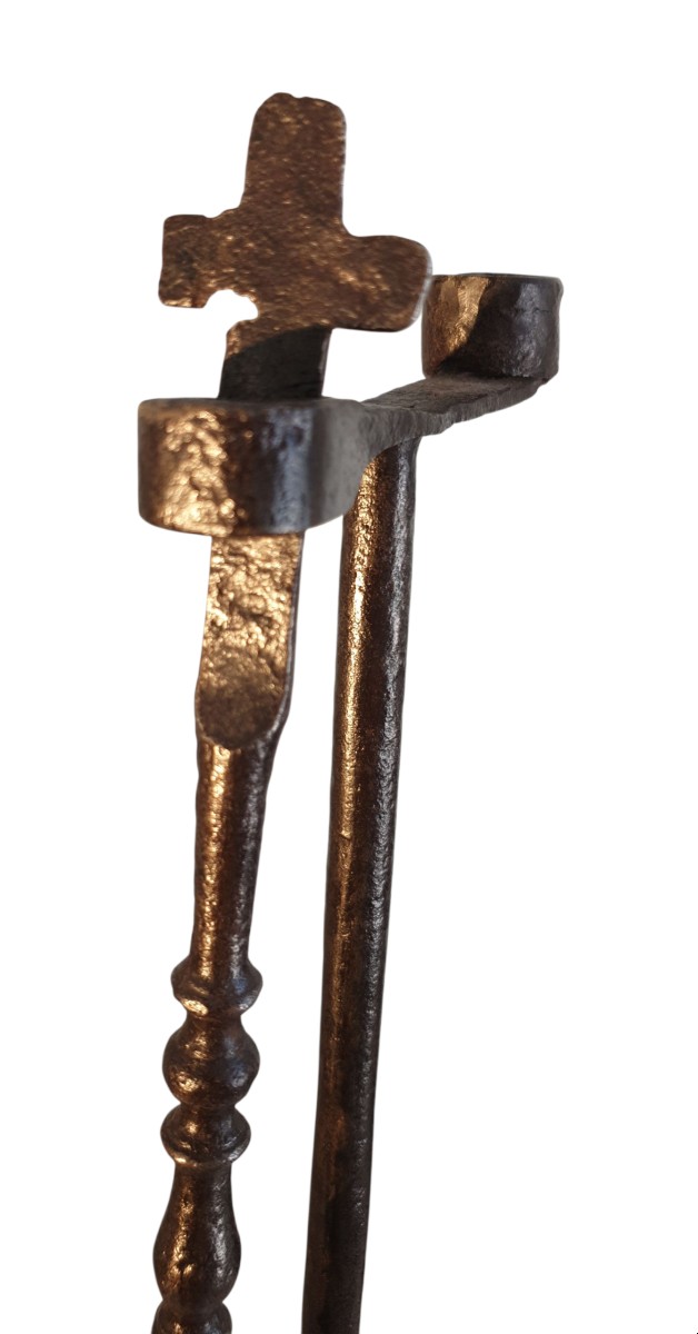 Resin And Wrought Iron Candle Holder, 17th Century -photo-2