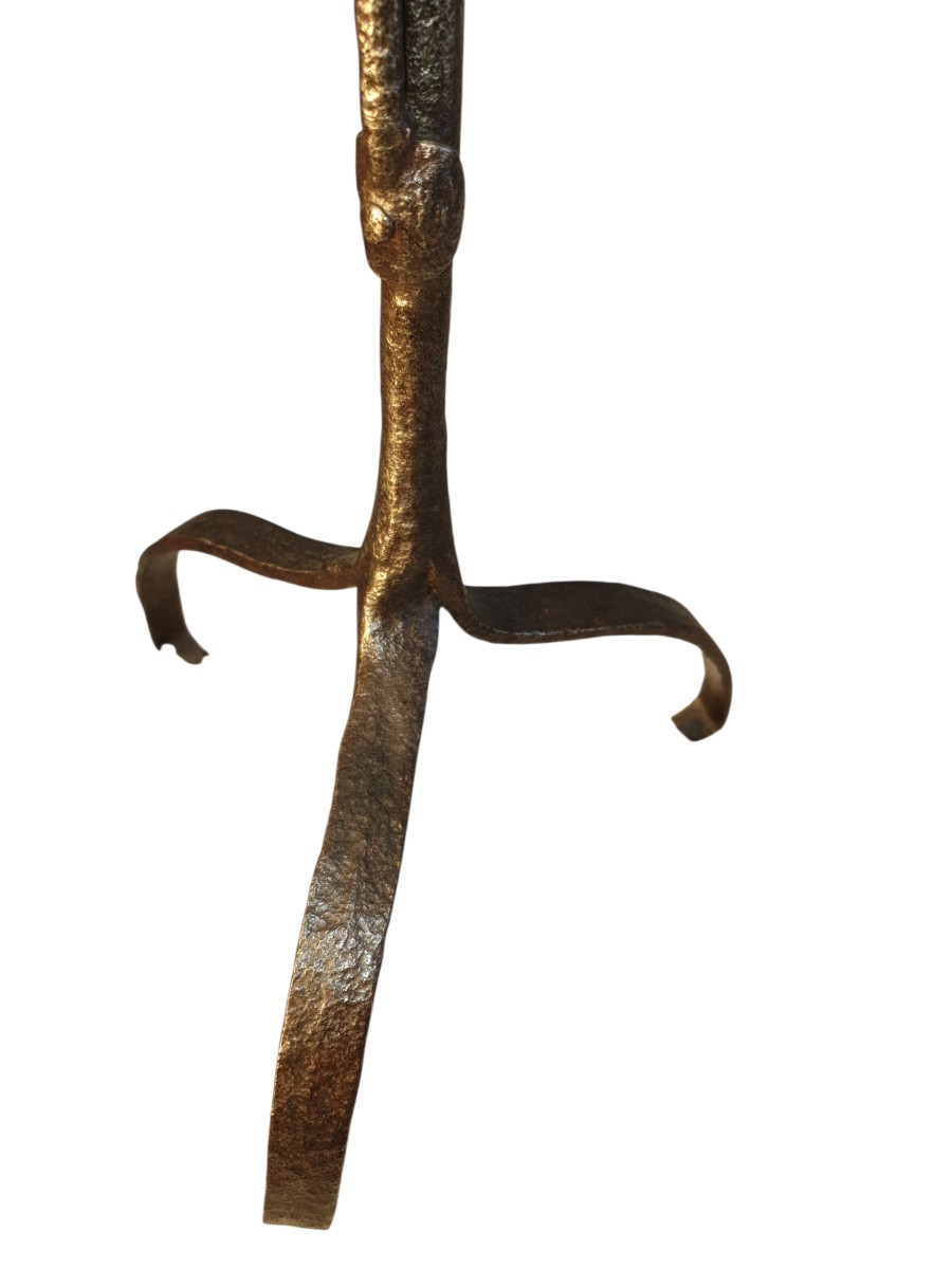 Resin And Wrought Iron Candle Holder, 17th Century -photo-2