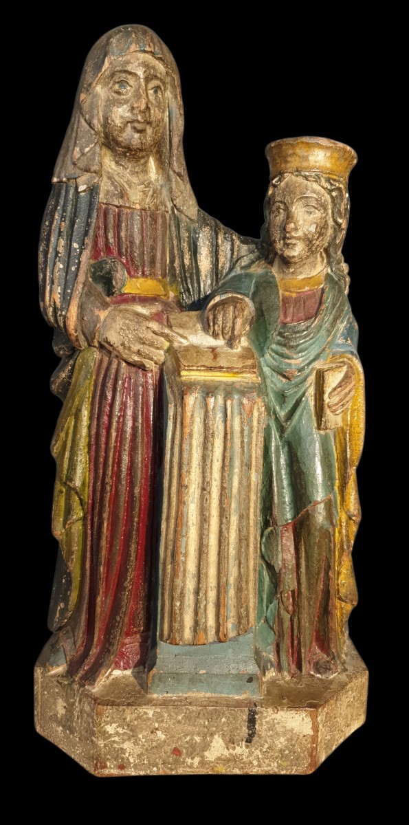 Sculpture Of Saint Anne And The Virgin Mary, Late 16th Century -photo-8