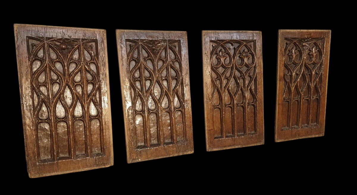 Set Of Four Gothic Panels Circa 1500-photo-2