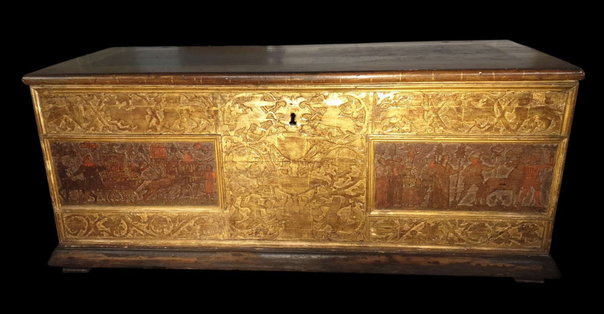 Coffre XVe siècle ( façade) Italie 