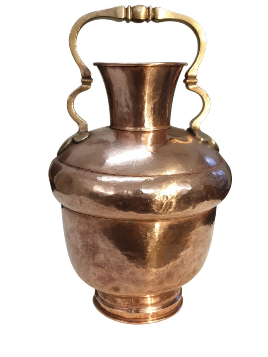Large Copper And Brass Ewer, 19th Century -photo-1