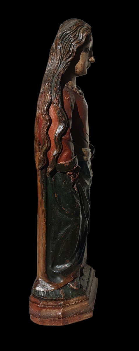 Saint Barbara , Polychrome Wood Circa 1500-photo-4