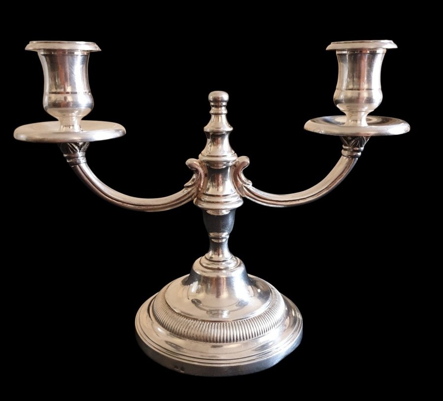 Pair Of Two-light Candlesticks, 20th Century -photo-2