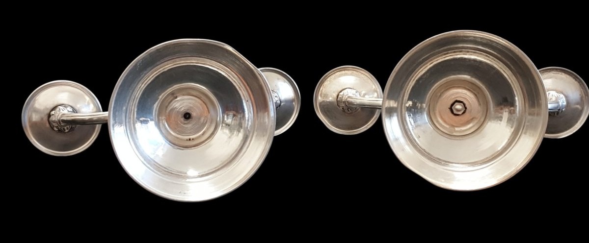 Pair Of Two-light Candlesticks, 20th Century -photo-4