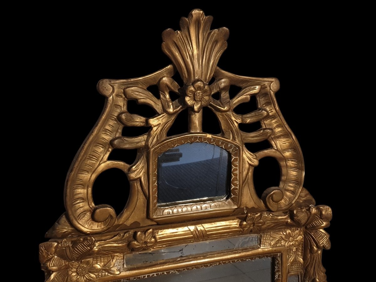 Miroir à parecloses époque Louis XIV-photo-2