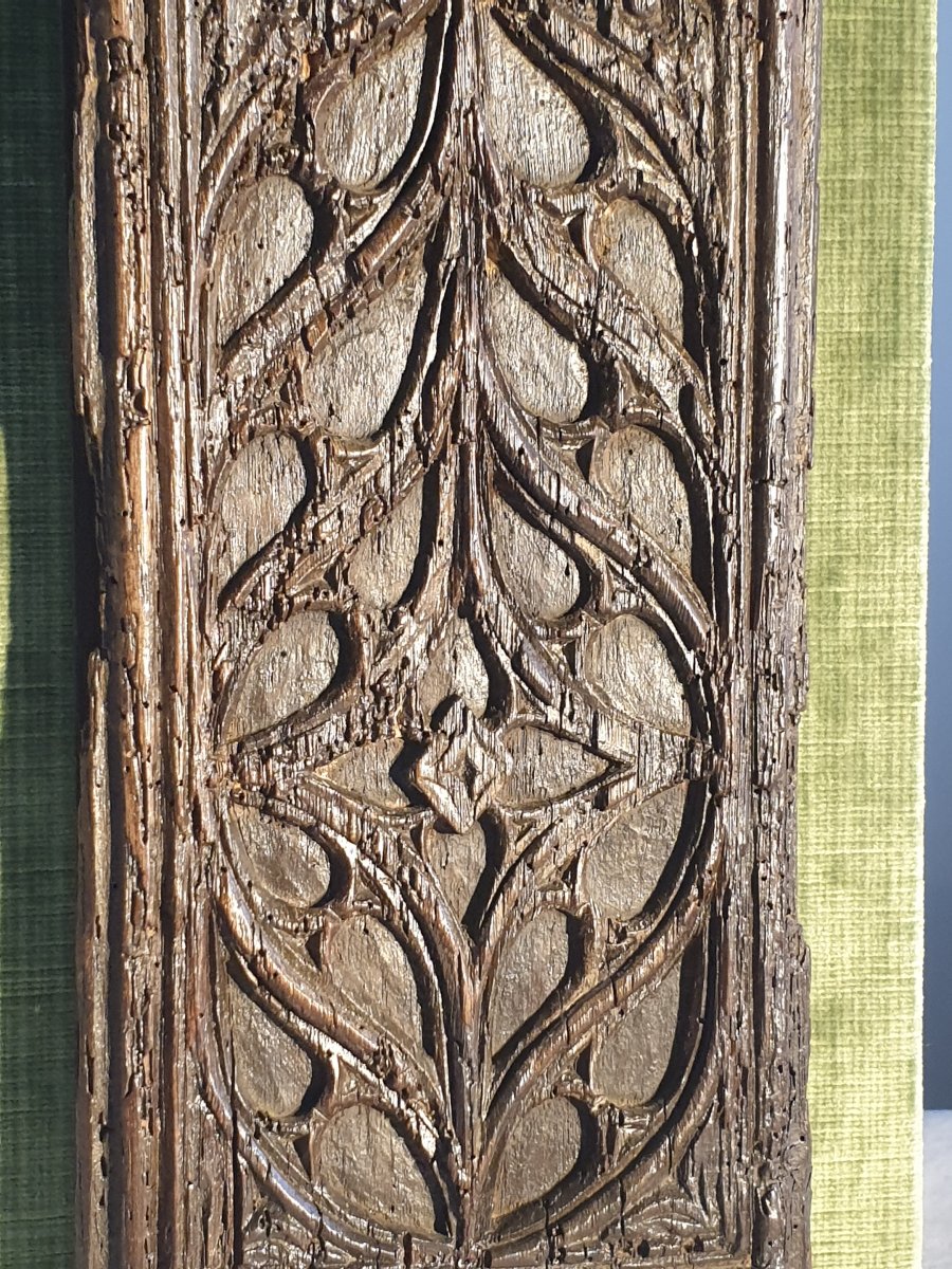 Panneau Gothique vers 1500 ( 37x15,5cm)-photo-1