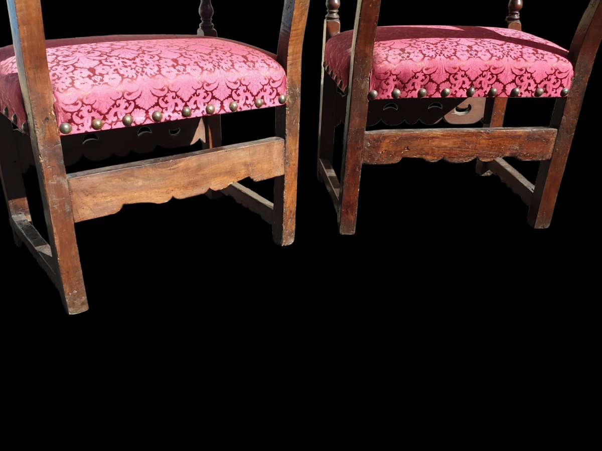 Paire fauteuils Italie XVIIe siècle -photo-4