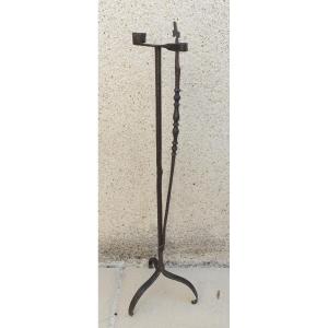 Resin And Wrought Iron Candle Holder, 17th Century 