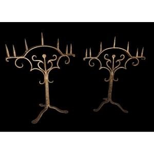 Paire de candelabres de table XVIIe siècle 