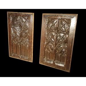 Paire de panneaux Gothiques XVIe siècle 