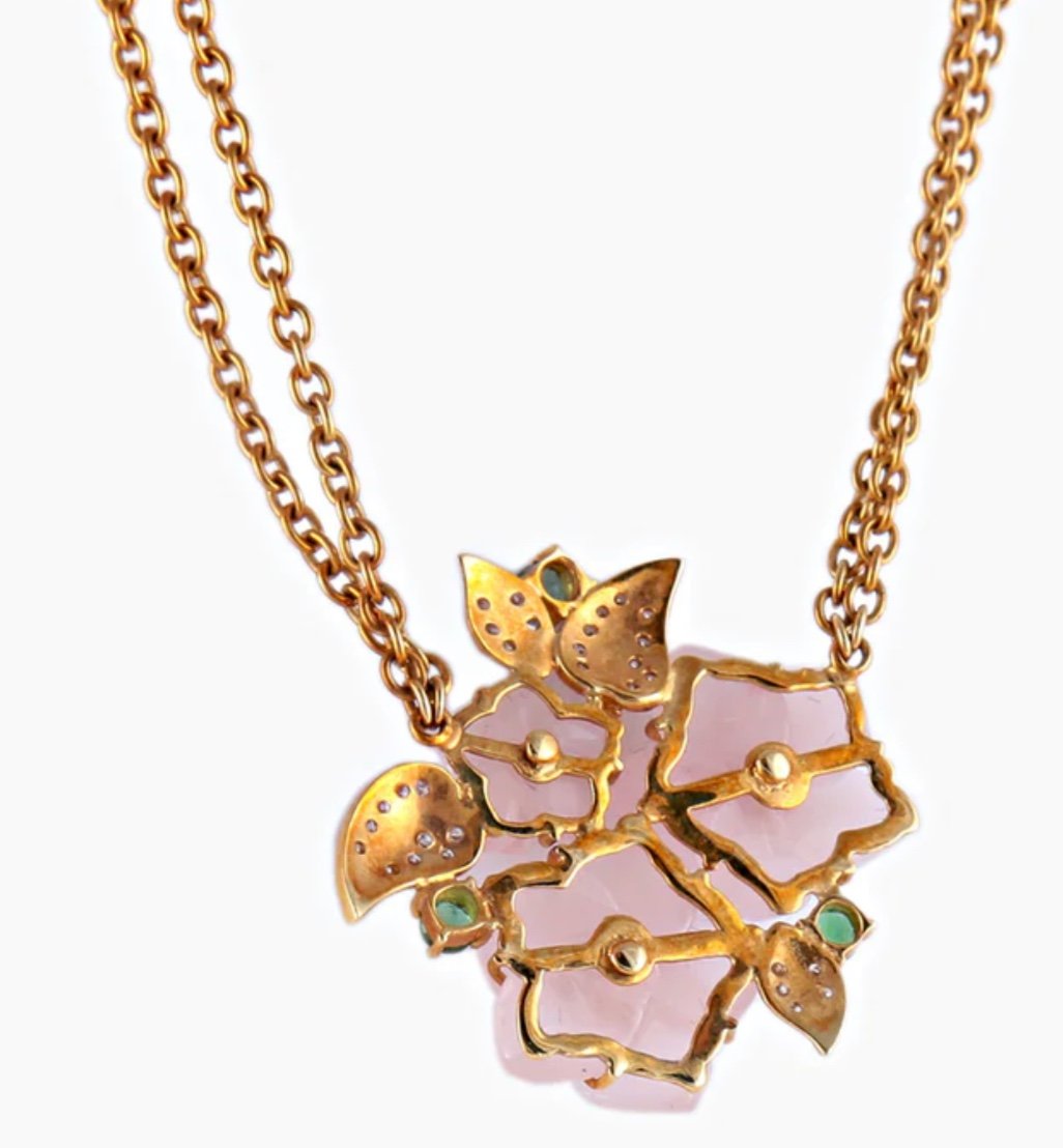 Floral Motif 18kt Gold Necklace-photo-2