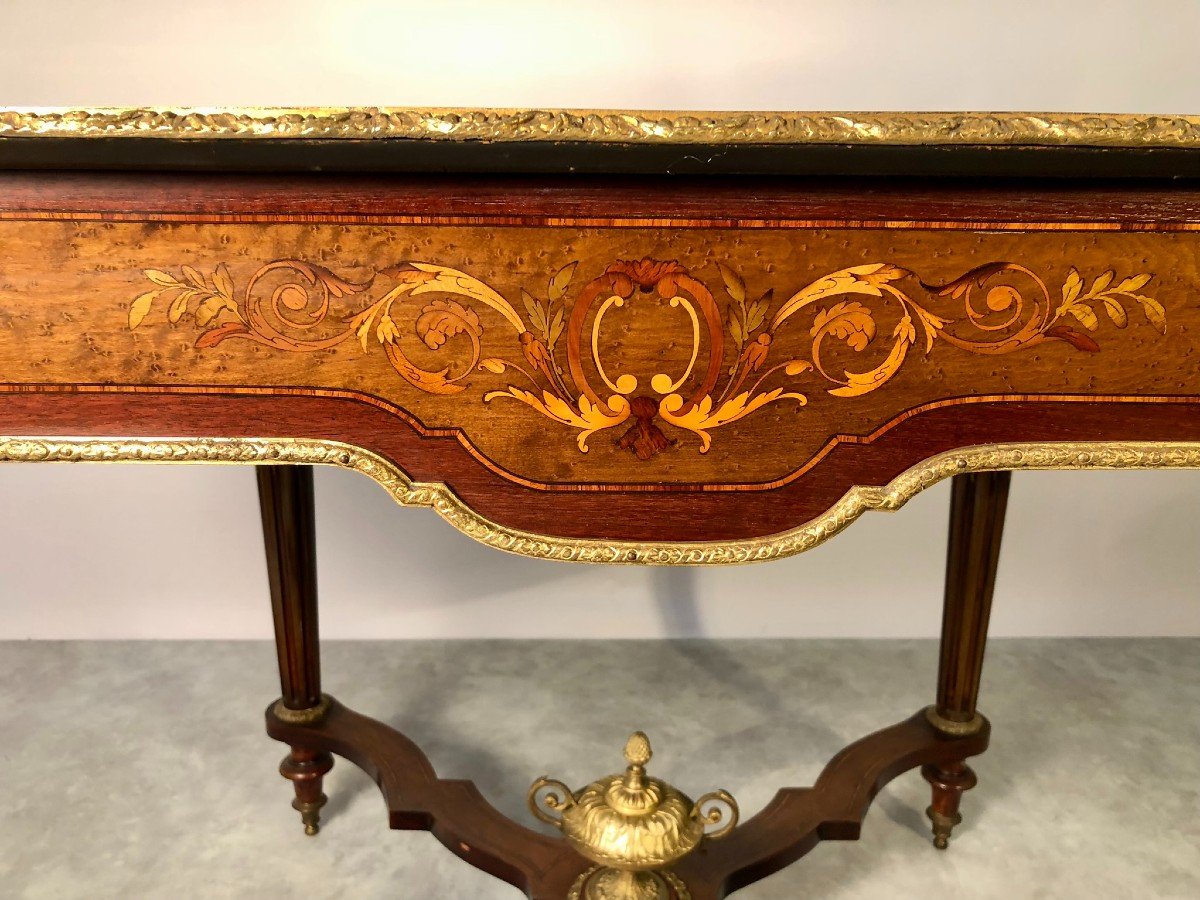 Napoleon III Middle Table In Marquetry And Bronzes-photo-3