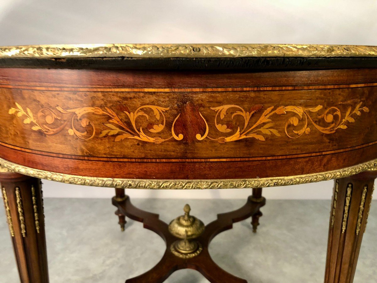 Napoleon III Middle Table In Marquetry And Bronzes-photo-5