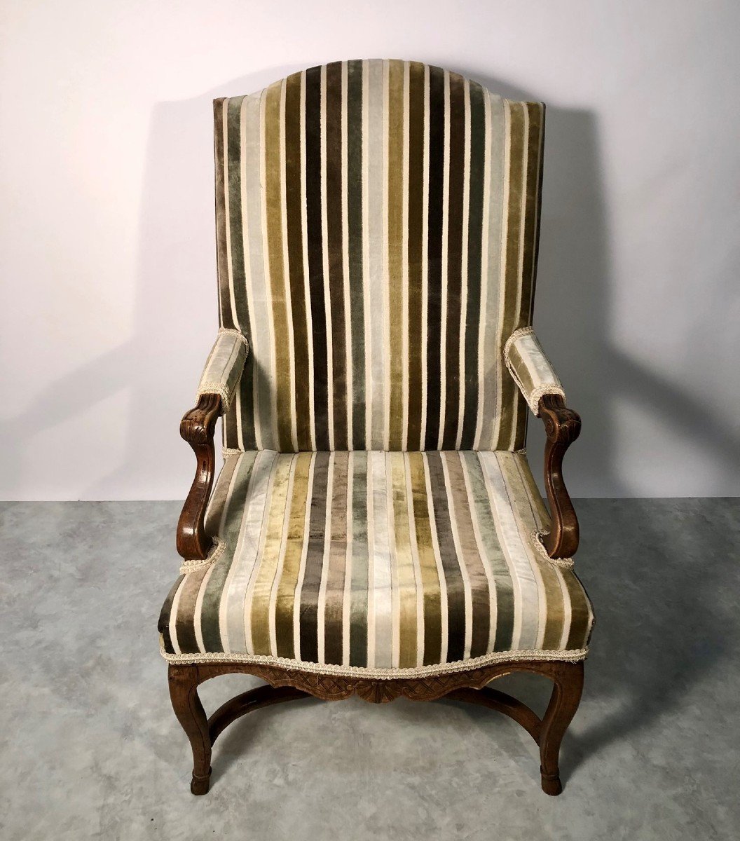 Regency High Back Walnut Armchair