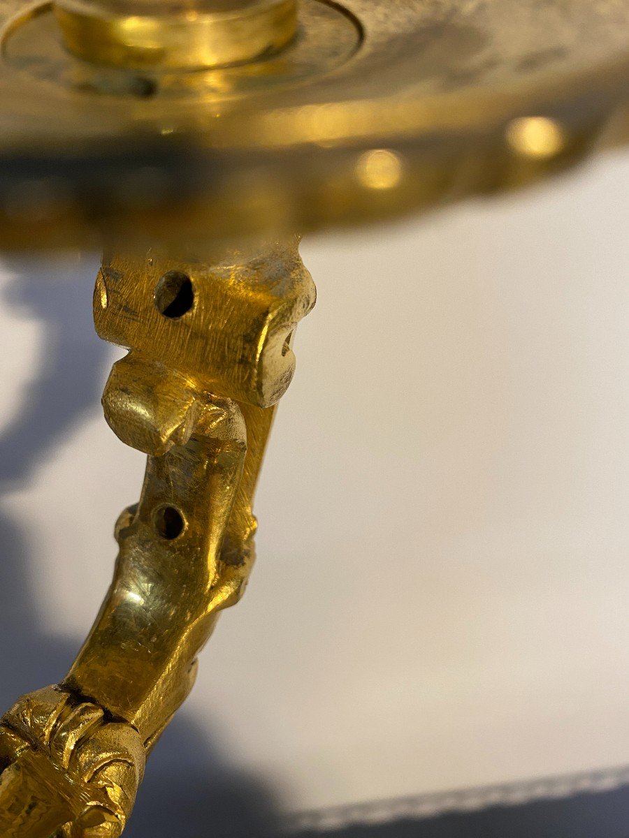 Paire D’appliques En Bronze Doré Et Patiné Noir à Deux Bras De Lumière, Style Régence  XIXème -photo-5